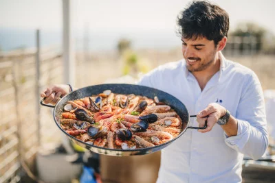 Thumbnail Paella Cooking Experience with Sea View & Winery Tour from Barcelona