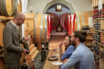 Thumbnail Nuances de Sangiovese : Visite et dégustation de vin avec planche à découper typique dans une cave séculaire à Montepulciano
