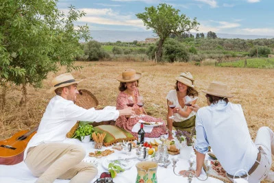 Thumbnail for Schickes Picknick in den Weinbergen Siziliens auf dem Lande im Baglio Occhipinti